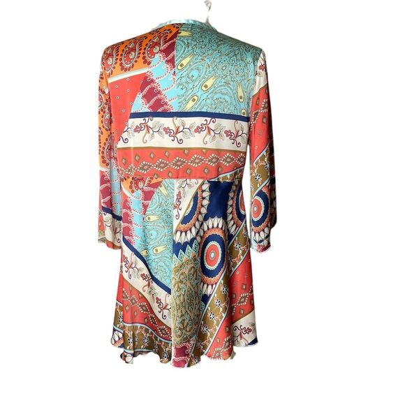 CAbi Women's Multicolor Paisley Patchwork Kimono Size M 3/4 Sleeve - Picture 2 of 6